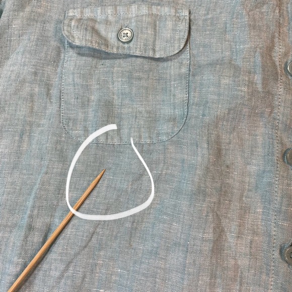 Orvis Womens Button Down Shirt XL Blue Linen 3/4 Sleeve Pockets Casual READ - Picture 5 of 14